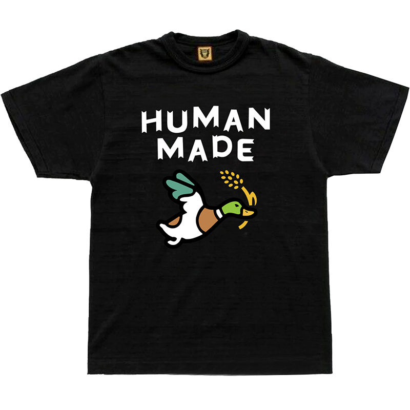 Human Made T-Shirt Graffiti Black Flying Duck Ears Of Wheat Black